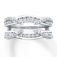 thumbnail image 1 of Enhancer Wrap Band Ring 0.75 Cttw White Diamond 14K White Gold Plated, 1 of 2