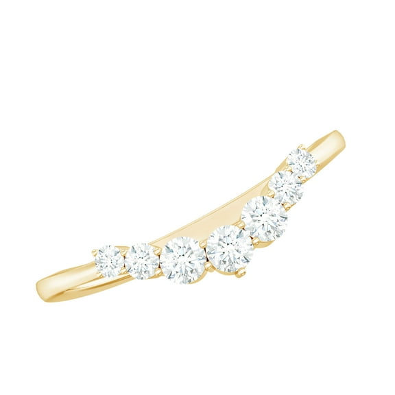 Rosec Jewels Certified Moissanite Nesting Ring - D-VS1 Quality Certified Moissanite Enhancer for Engagement Ring, 14K Yellow Gold, US 4.50