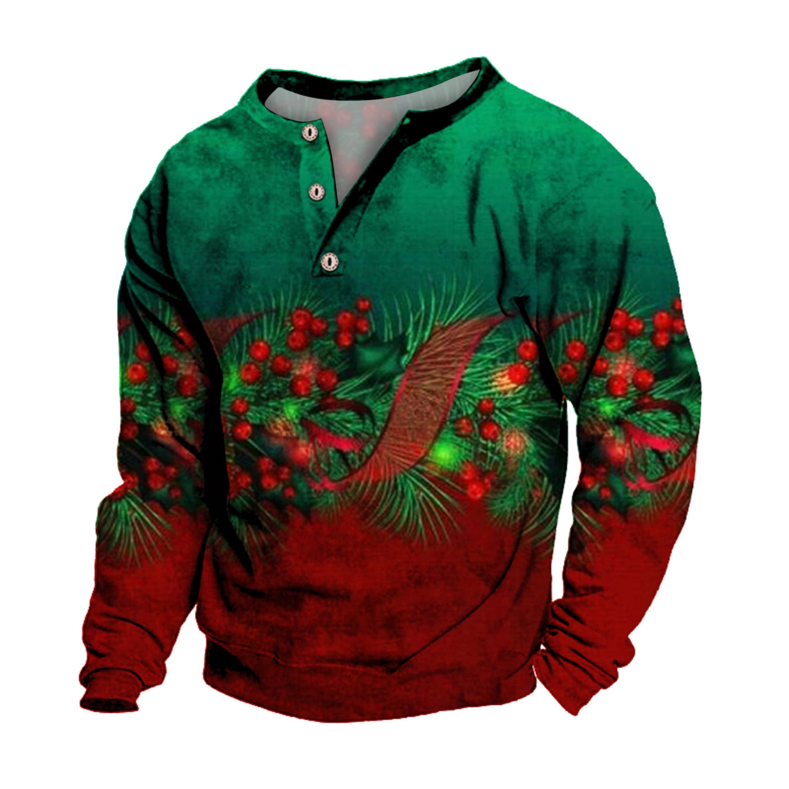 Enhedi Men Christmas Mens Button Down Short Sleeve Shirt,Christmas Top