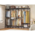 thumbnail image 1 of Enhomee 76"W Heavy Duty Clothes Rack,Metal Garment Rack for Hanging Clothes,Load Capacity 990lbs,Freestanding Portable Closet Rack,Black, 1 of 9