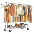 thumbnail image 1 of Clothes Rack, Clothing Rack with Wheels for Hanging Clothes Heavy Duty Clothes Rack Loads 430lbs for Bedroom Living Room, 1 of 8