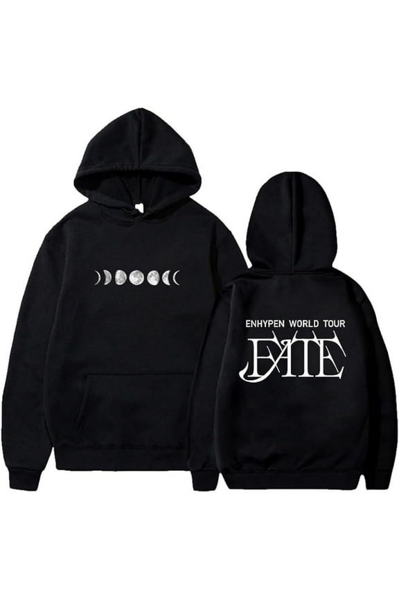 Enhypen World Tour Hoodies Men's and Women's Pocket Drawstring Casual Fashion Printed Hoodies