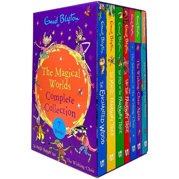 Enid Blyton THe Magical Worlds Complete Collection 7 Books Box Set (Magic Faraway Tree, Enchanted Wood, Folk of the Faraway Tree, Adventures of the Wishing-Chair & MORE!)