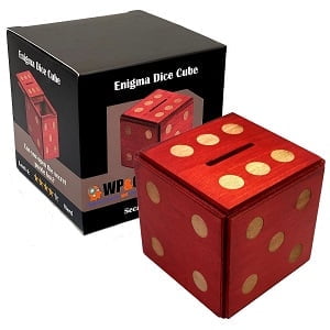 Enigma Dice Cube Secret Puzzle Box Money Trick Box - Red Color
