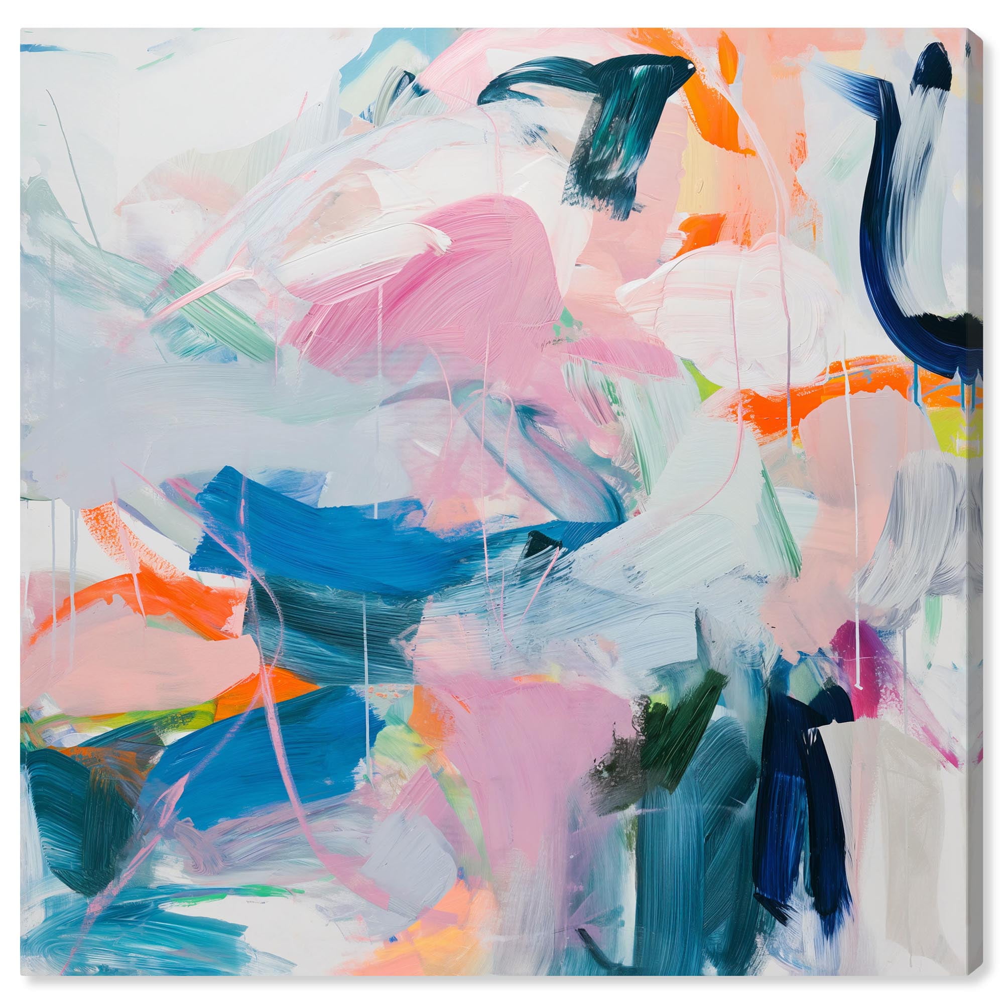 Enigma Abstract Colorful 12" x 12" Wrapped Canvas Art