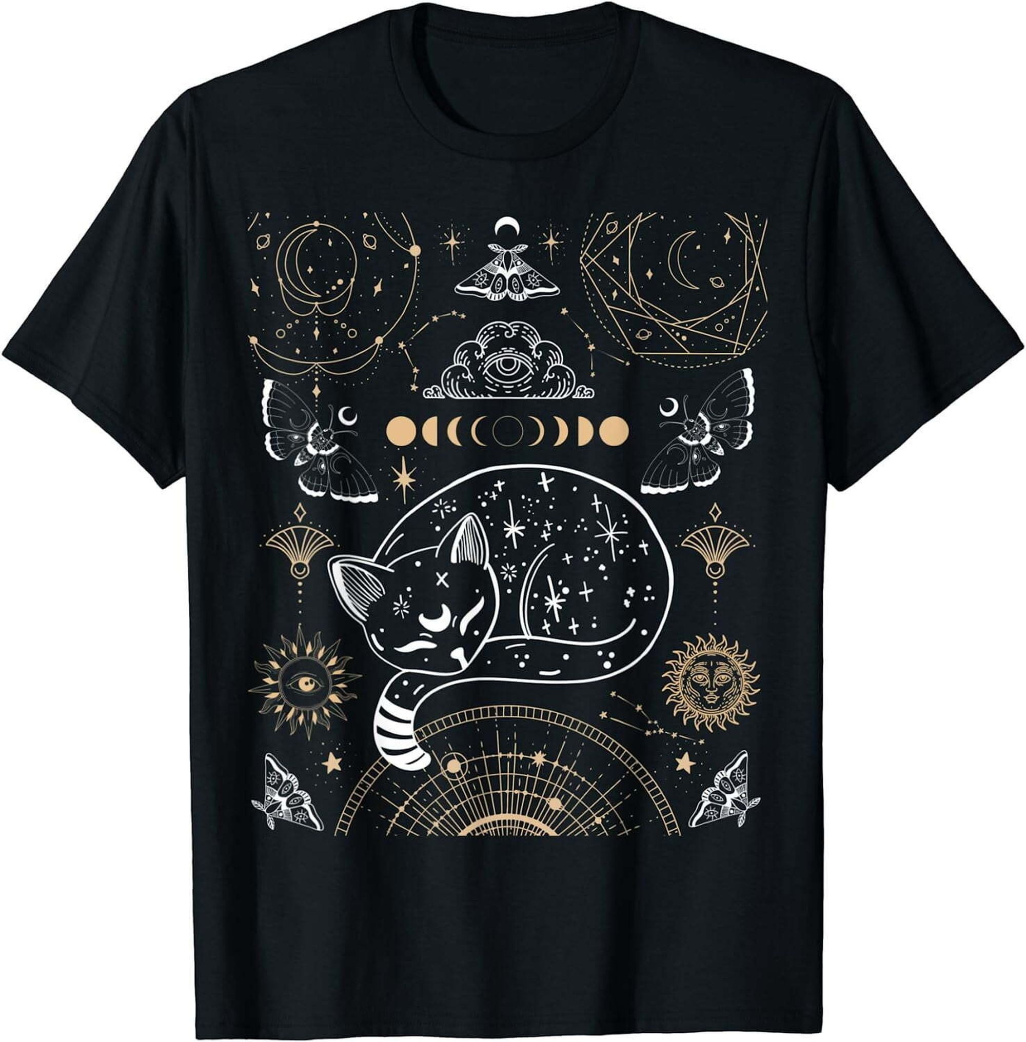 Enigmatic Cat and Cosmic Beetle Tee - Embrace the Dark Academia Enigmatic Cat and Cosmic Beetle Tee - Embrace the Dark Academia