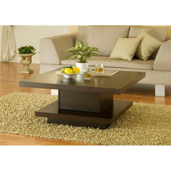 Enitial Lab 28219CT Audra Square Coffee Table- Coffee Bean