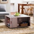thumbnail image 1 of Enitial Lab YNJ-142-11 Carver Crate Style Square Coffee Table, Weathered White, 1 of 1
