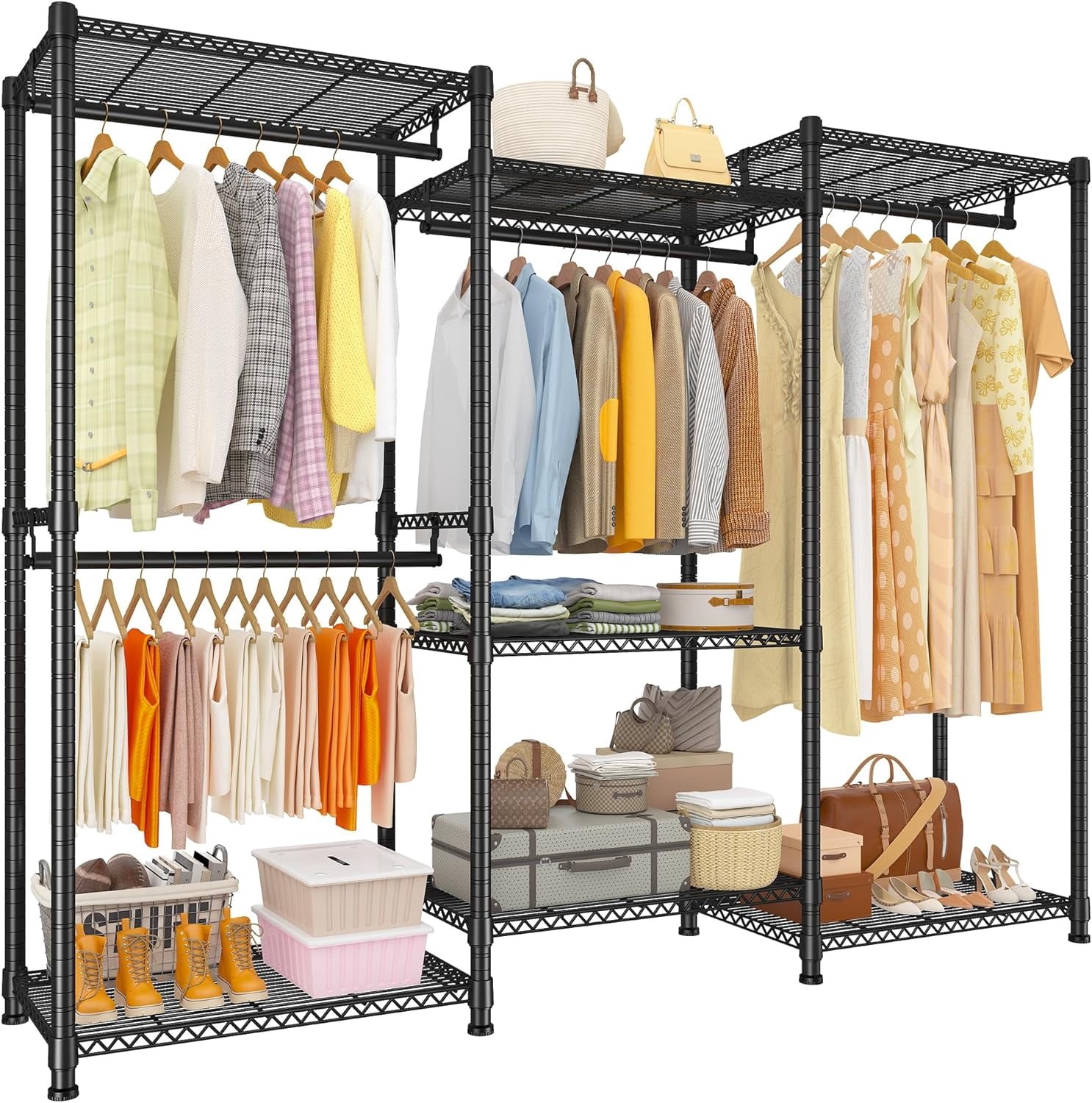 Seagate Rack Clothes EnjinZZ Clothes Rack Heavy Duty Clothing Rack Load 900Lbs Clothing ...