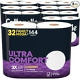 thumbnail image 1 of EnjinZZ Ultra Comfort Toilet Paper with Cushiony CleaningRipples, 2- Ply, 24 Family Mega Rolls (4 Packs of 6) (24 Family Mega Rolls= 108 Regular Rolls), 325 Sheets per Roll, Packaging May Vary, 1 of 2