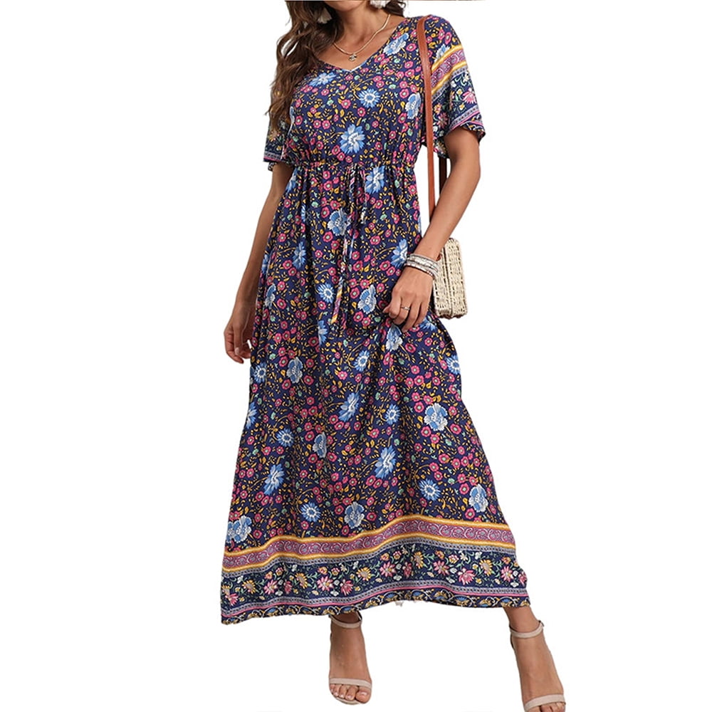 Beautiful Floral Print T Shirt Dress