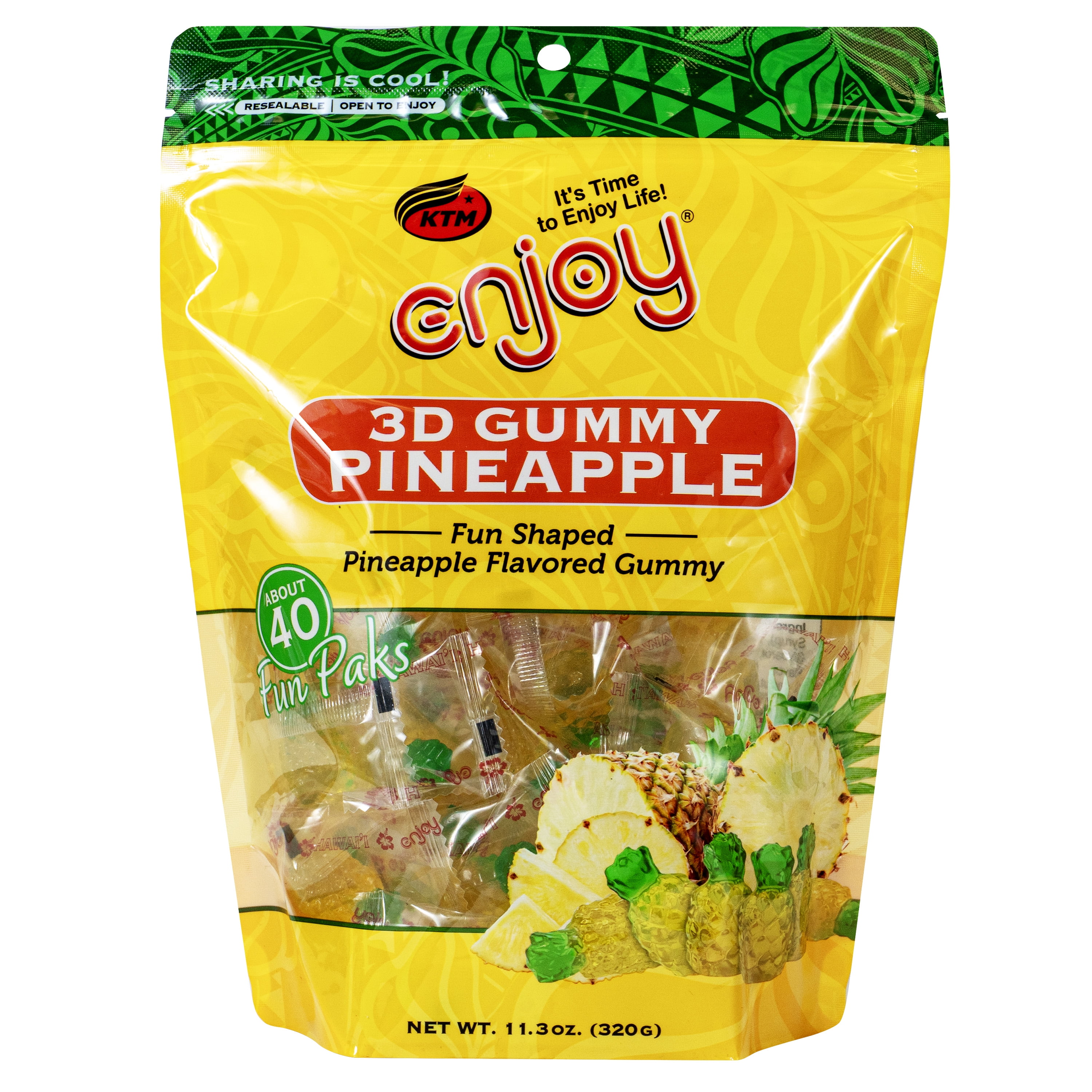 Enjoy Gummies Pineapple Fun Pak 11.3 oz Resealable Bag Soft