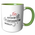 thumbnail image 1 of Enjoy Artistic Futuristic World geometric stylish text on white 11oz Two-Tone Green Mug mug-286510-7, 1 of 3