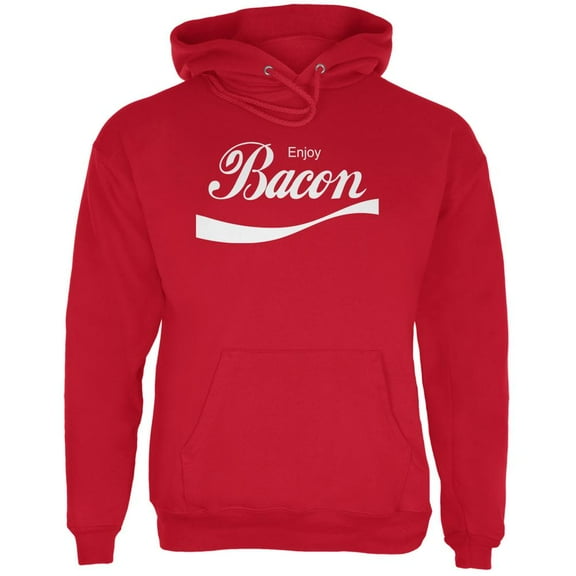 Enjoy Bacon Red Adult Hoodie - Small