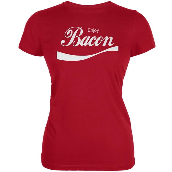 Enjoy Bacon Red Juniors Soft T-Shirt - Large
