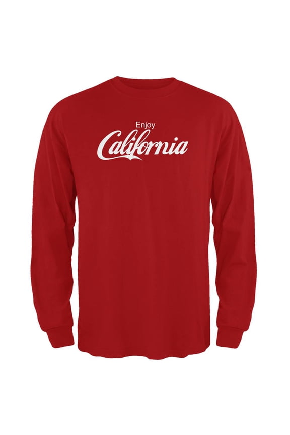 Enjoy California Red Adult Long Sleeve T-Shirt - Medium