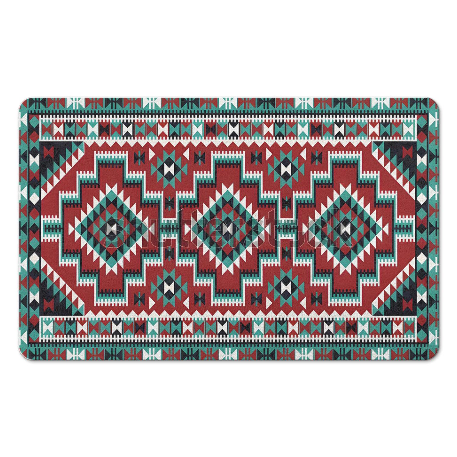 Enjoy Comfort with our Boho Bathroom Rugs: Non-Slip, Soft Aztec Bath Mat, Beautiful Western Geometric Design, Highly Absorbent - Ideal for Bathroom, Kitchen, Entryway, 20x32 Inch