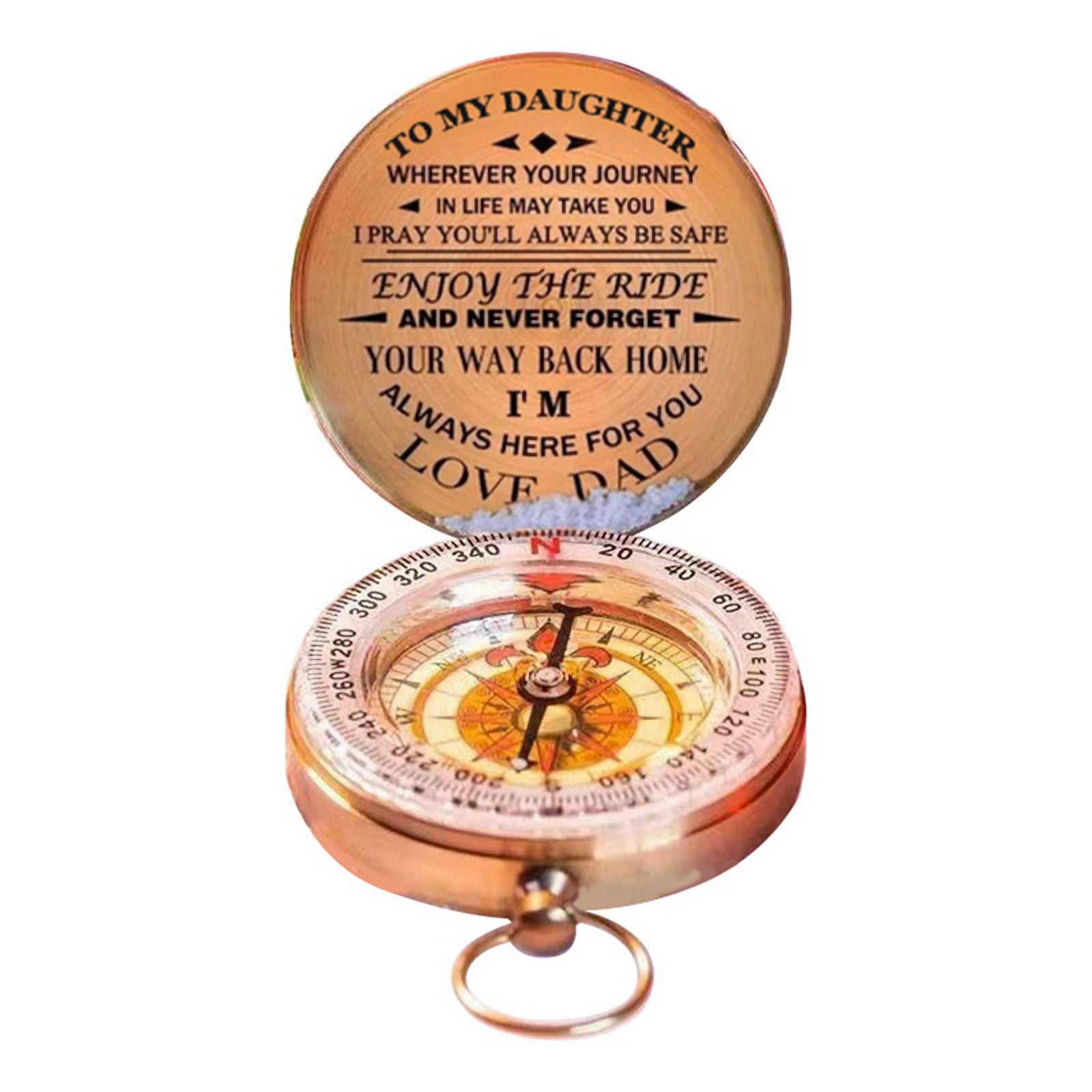 Enjoy , Compass Copper, Children Camping Hiking Pocket Portable Compass,Father to Son