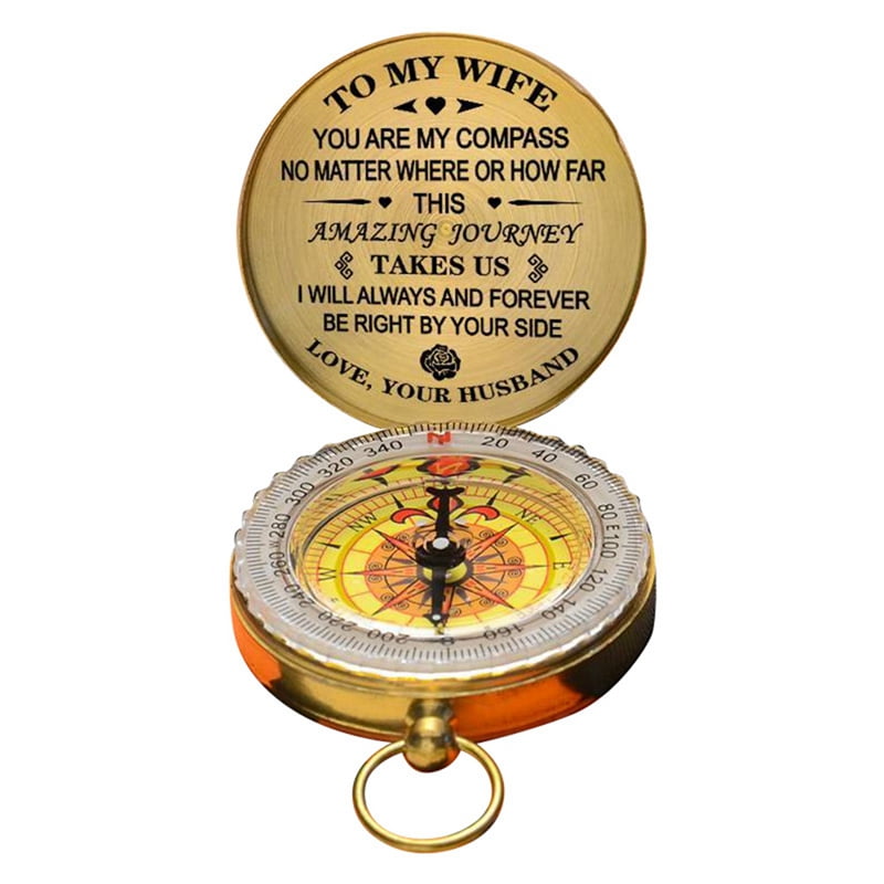 Enjoy , Compass Copper, Children Camping Hiking Pocket Portable Compass,Husband to Wife