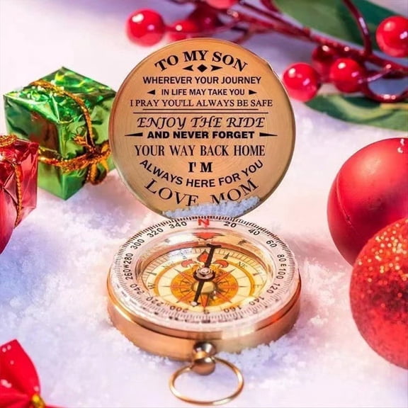 Enjoy , Compass Copper,Gift for Children Camping Hiking Pocket Portable Compass,Father to Daughter
