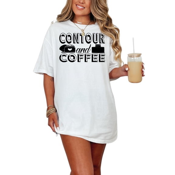 Enjoy Contour and Coffee Lovers, White Comfort Colors T-Shirt, 3XL