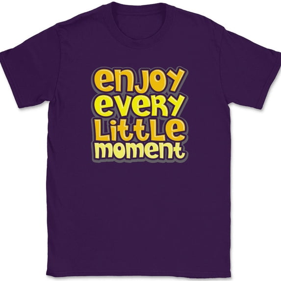 Enjoy Every Little Moment T-Shirt Motivational Doer Achieve Greatness Tee - Purple, 4XL