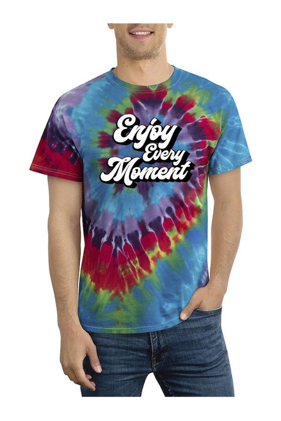 Enjoy Every Moment. Tie Dye Spiral Men -Image by Shutterstock, Male Small