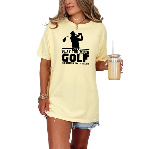 Enjoy Golf With Fun Saying, Golfer Themed, Butter Comfort Colors T-Shirt, Large