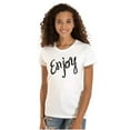 thumbnail image 1 of Enjoy Happiness Inspiring Motivate Womens Slim Fit Graphic Tee Brisco Brands L, 1 of 5
