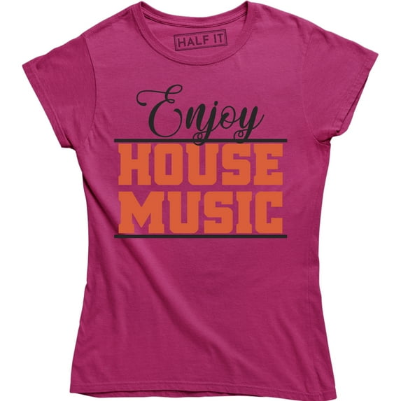 Enjoy House Music Printed Dance Trance Ibiza Festival Electronic T-Shirt