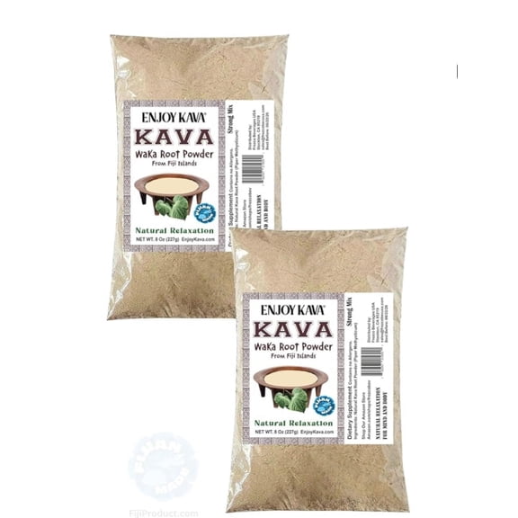 Enjoy Kava Noble Kava (Value Pack of 2 x 8 Oz Bag) Herbal Supplement Kava Root Drink ...