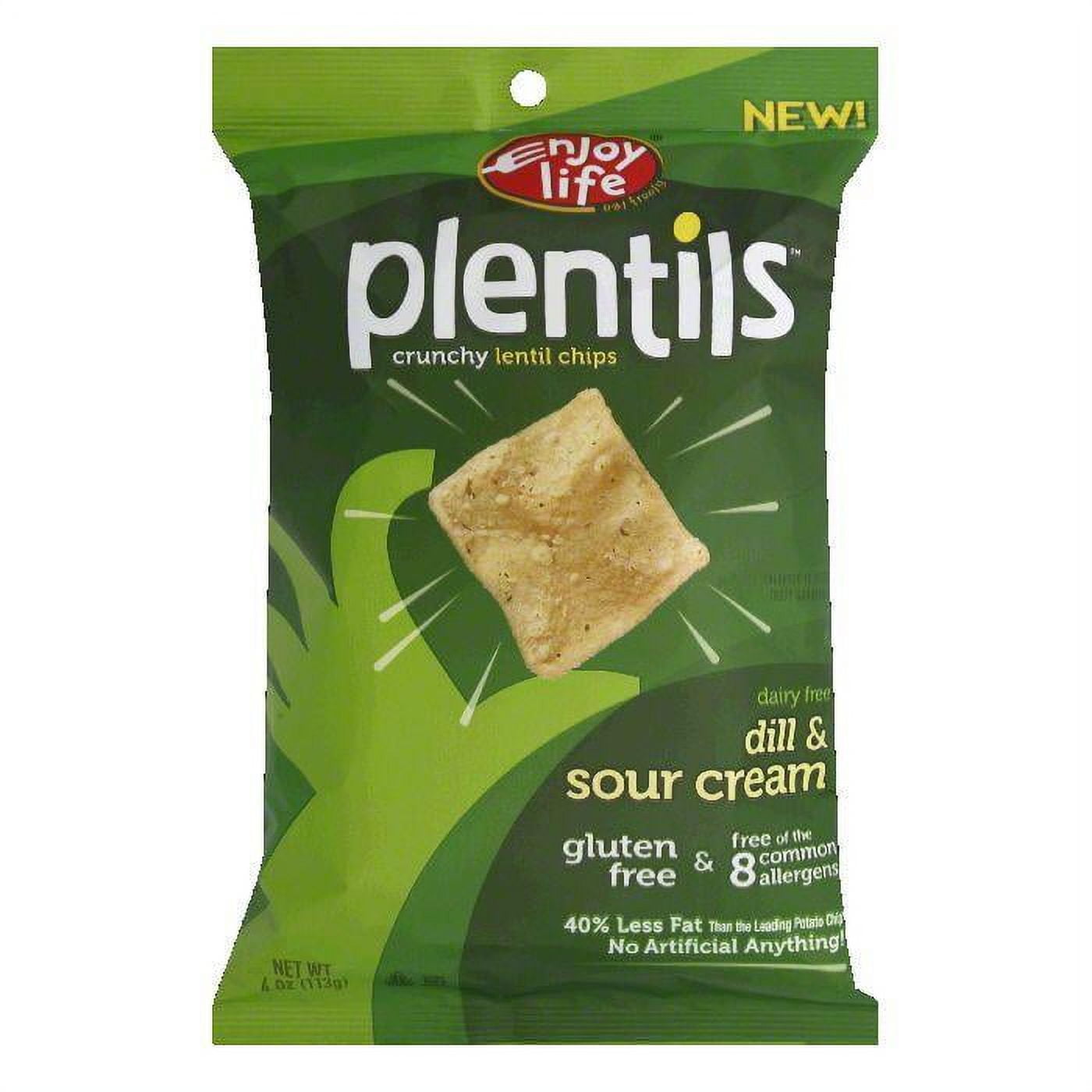 Enjoy Life Dill & Sour Cream Lentil Chips Plentils, 4 OZ (Pack of 12