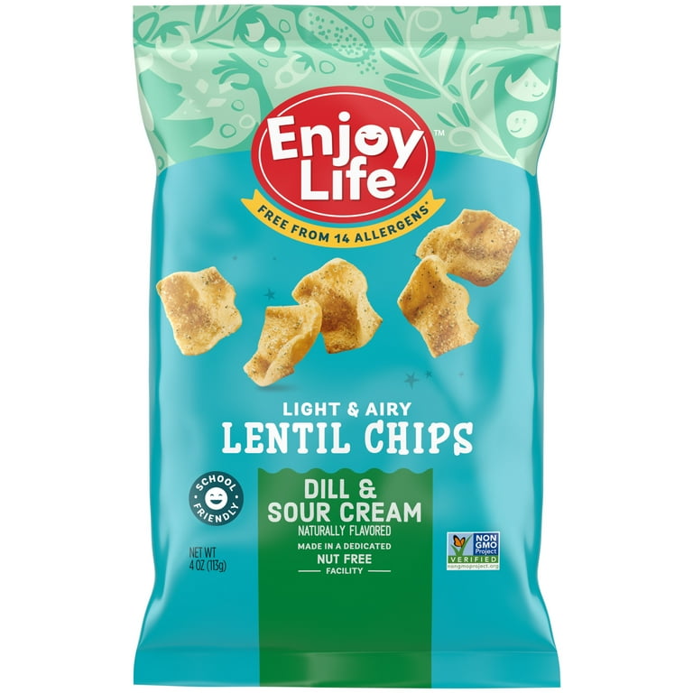 ✨Enjoy Life✨ Enjoy Life Zesty Vinegar Dill and Sour Cream Lentil Chips, Vegan