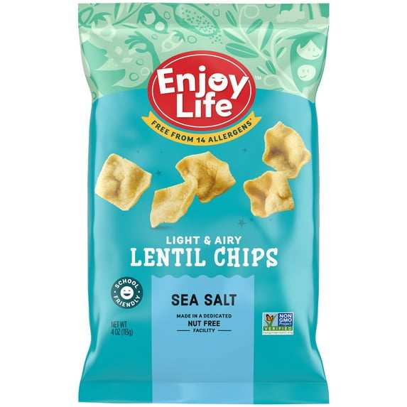 Enjoy Life Allergy Friendly, Gluten Free, Sea Salt Lentil Chips, Dairy Free Chips, 4 oz