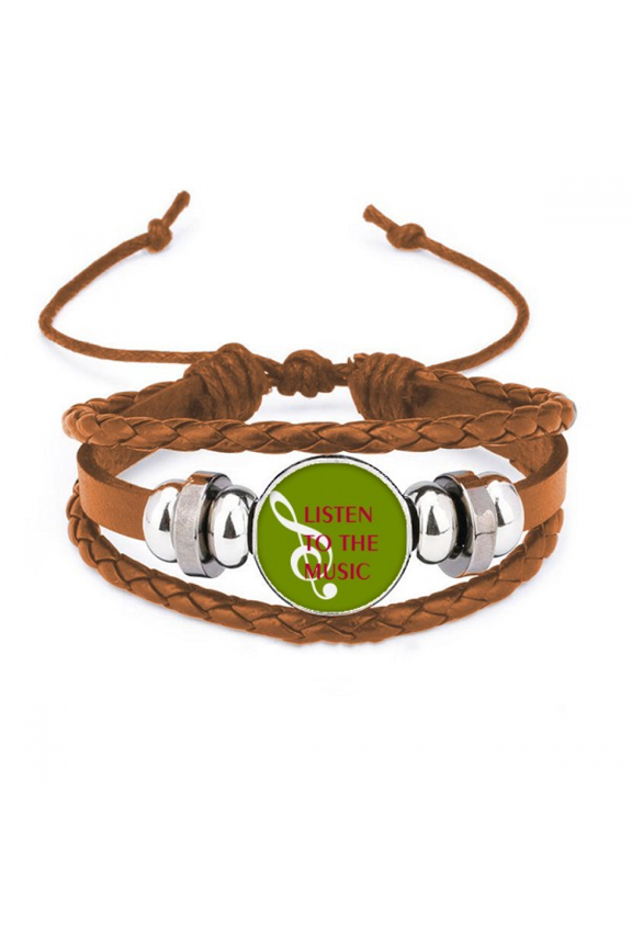 Enjoy Like Music High Notes Bracelet Wristband Leather Jewelry Ornament