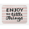 thumbnail image 1 of Enjoy the Little Things Bath Mat, Hand Drawn Calligraphy on Stripped Pastel Background, Plush Bathroom Decor Mat with Non Slip Backing, 29.5" X 17.5", Pale Pink White, by Ambesonne, 1 of 2
