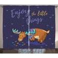 thumbnail image 1 of Ambesonne Saying Curtains 2 Panel Set, Elk Grazing in the Rain, 108" x 84", Multicolor, 1 of 3