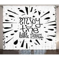 thumbnail image 1 of Ambesonne Saying Curtains 2 Panel Set, Vintage Motivation Boost, 108" x 90", Black and White, 1 of 3