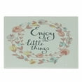 thumbnail image 1 of Enjoy the Little Things Cutting Board, Flower and Leaf Silhouettes with Colorful Dots on Eggshell Backdrop, Decorative Tempered Glass Cutting and Serving Board, Small Size, Multicolor, by Ambesonne, 1 of 1