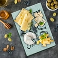 thumbnail image 1 of Enjoy the Little Things Cutting Board, Monochrome Lettering with Sun and Laurel Leaf, Decorative Tempered Glass Cutting and Serving Board, Small Size, Black and White, by Ambesonne, 1 of 1