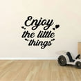 thumbnail image 1 of Enjoy The Little Things - Inspirational Life Quote Cute Little Hearts Vinyl Wall Art Sticker Wall Decal Decoration For Home Room Kids Room Nursery Room Girls Boys Décor Design Size (30x30 inch), 1 of 3