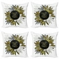 thumbnail image 1 of Ambesonne Saying Throw Pillow Cover 4 Pack, Bouquet Inspiration, 16", Yellow Off White Black, 1 of 2