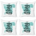 thumbnail image 1 of Ambesonne Saying Throw Pillow Cover 4 Pack, Brush Strokes Inscription, 20", Pale Blue and Black, 1 of 2