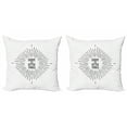 thumbnail image 1 of Enjoy the Little Things Throw Pillow Cushion Cover Pack of 2, Tribal Design with Starburst Lines and Helpful Words, Zippered Double-Side Digital Print, 4 Sizes, Pale Grey White, by Ambesonne, 1 of 2