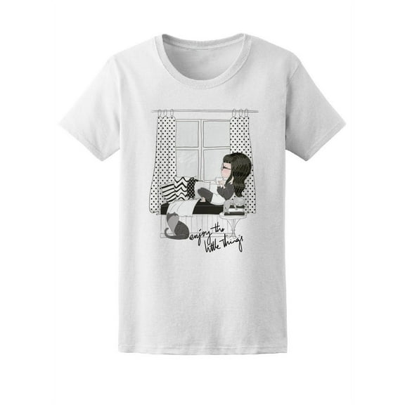 Enjoy Little Things Trendy Girl T-Shirt Women -Image by Shutterstock, Female Medium