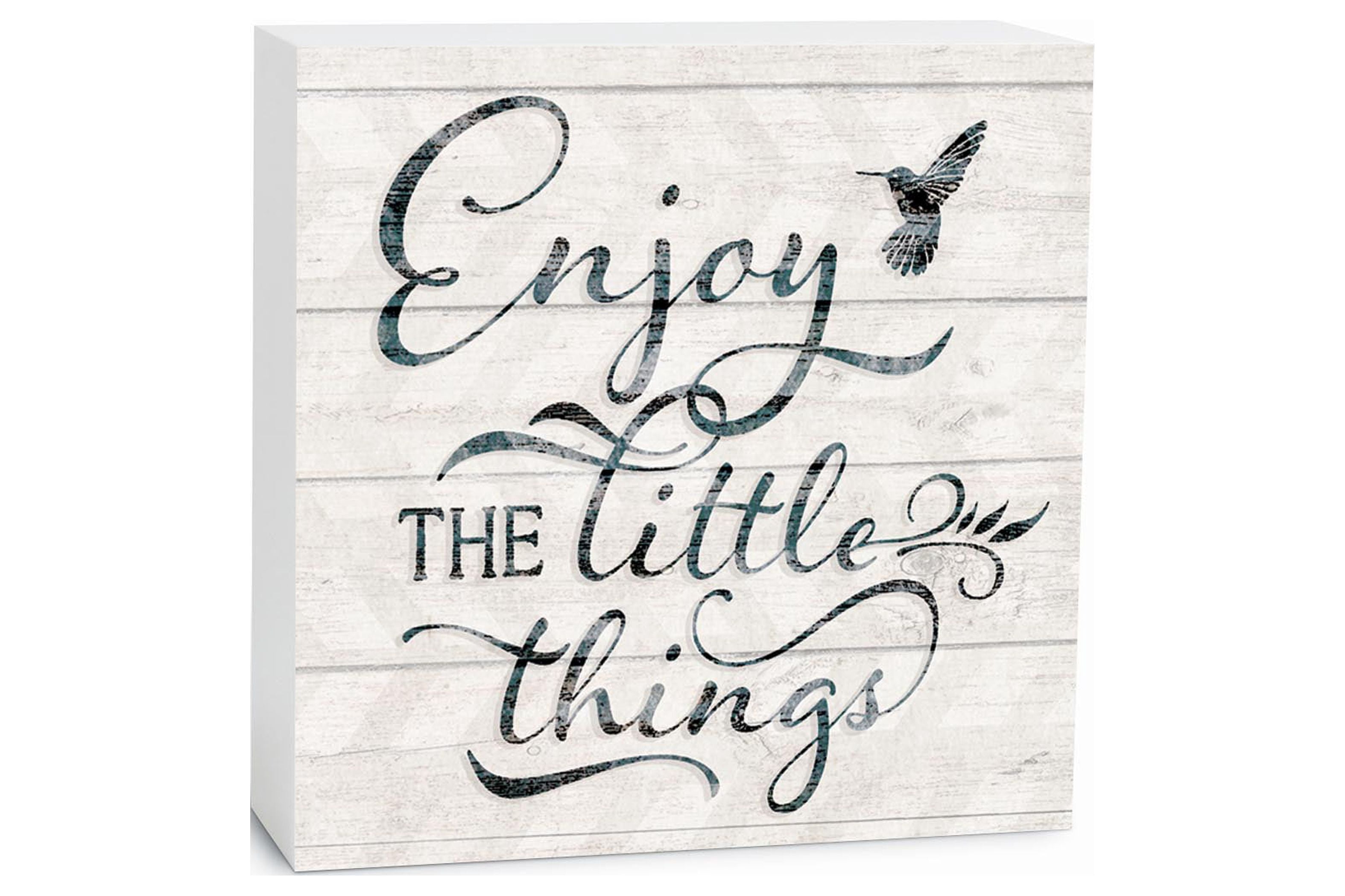 Enjoy The Little Things Tin Sign - 4x16 Inch Rustic Aluminum Wall Decor For Living Room, Bedroom, Outdoor
