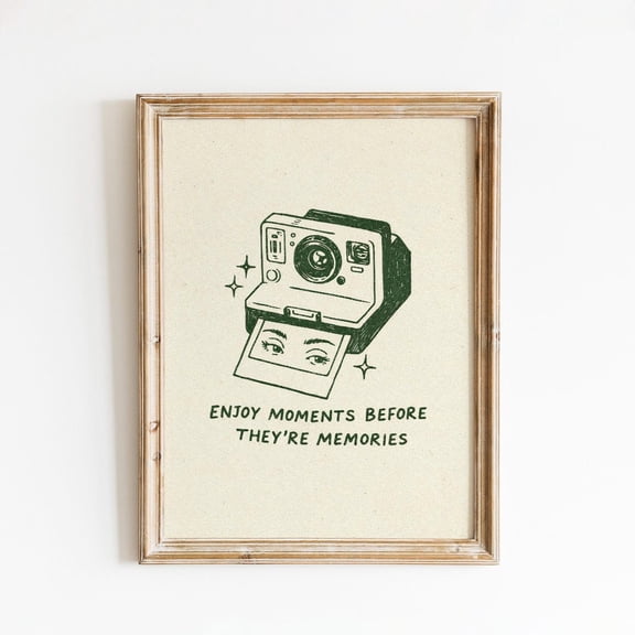 Enjoy Moments Before Theyre Memories Vintage Camera Nostalgic Quote Office Bedroom Motivational Decor Wall Decor Unframed Paper Print