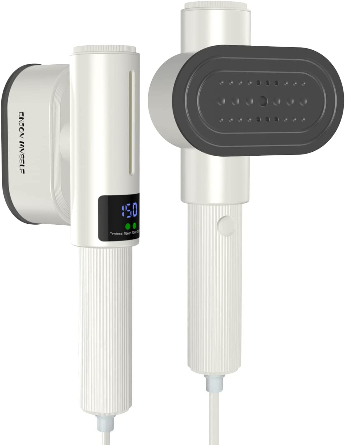 Enjoy Myself 1200W Travel Steamer for Clothes,Both Wet Steam and Dry Iron, White