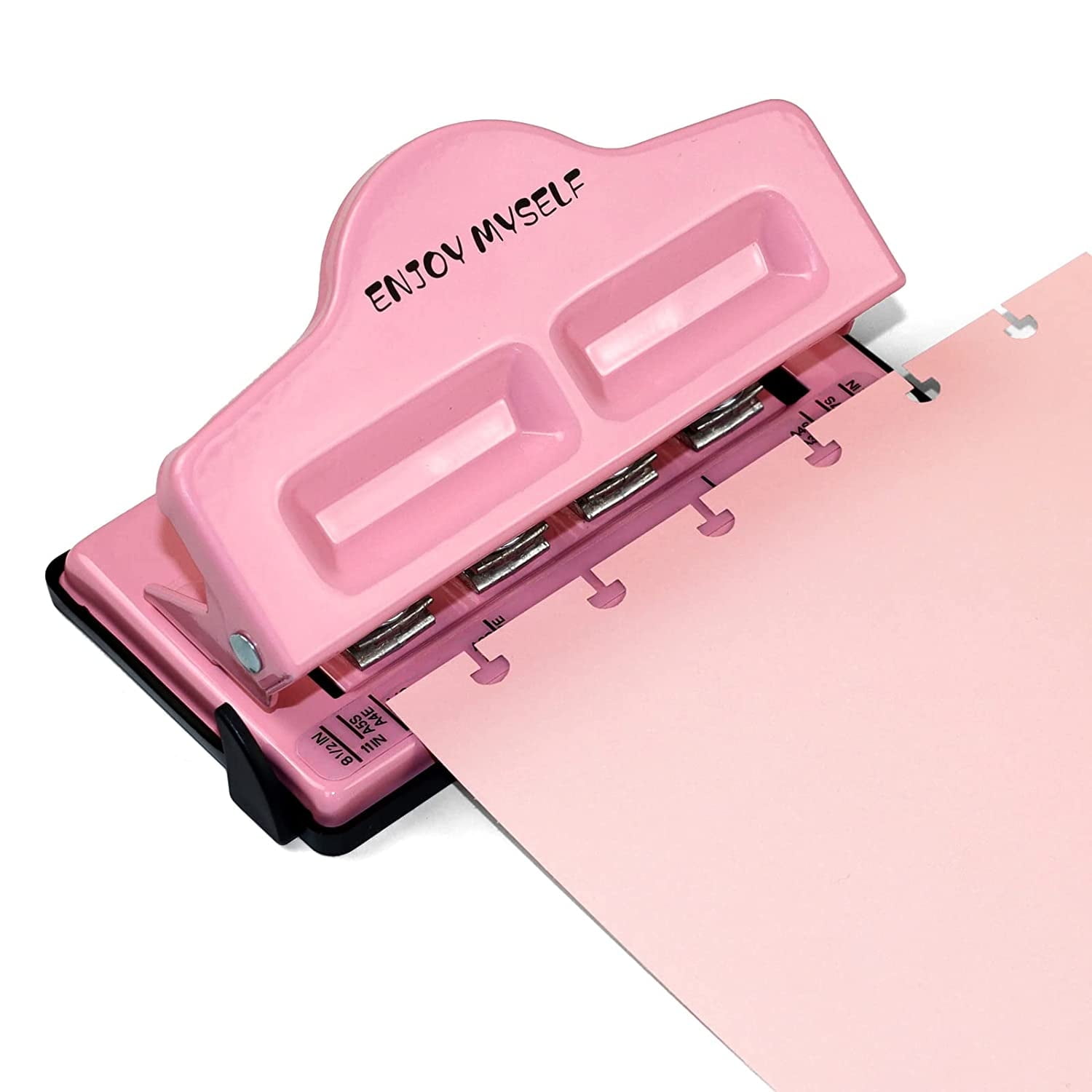 Enjoy Myself Discbound Hole Punch, 4 Holes Mushroom Paper Punch for Disc Bound Planner (Pink)
