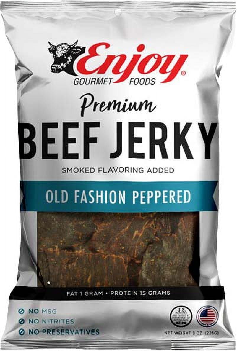 Enjoy Old Fashioned Peppered Beef Jerky 8oz Resealable Bag